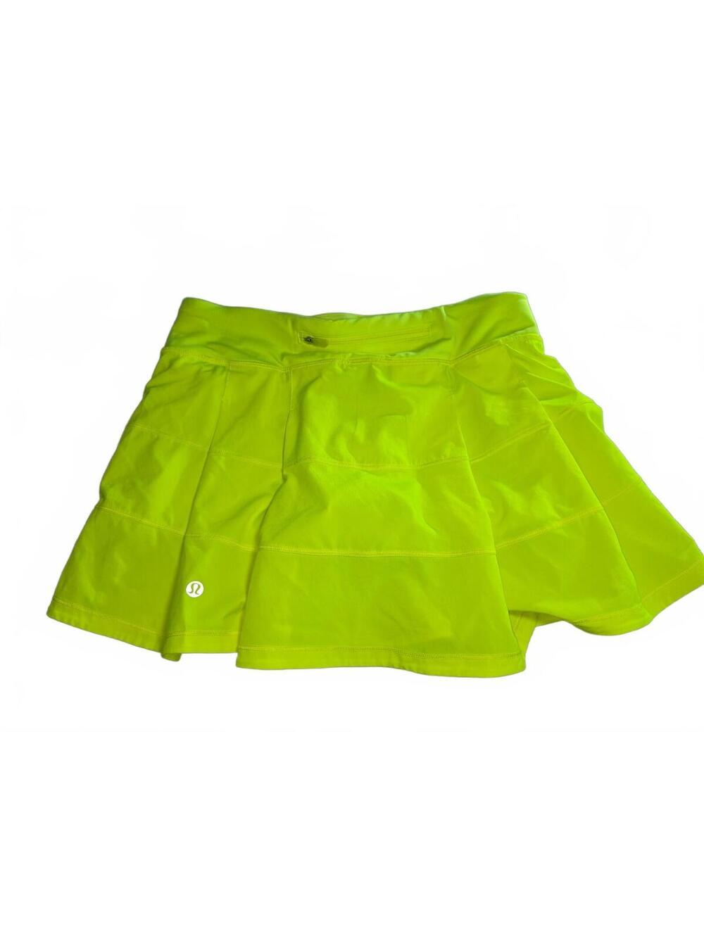 lululemon Women’s Pace Rival Skirt Neon Yellow Lime Green Size 6
